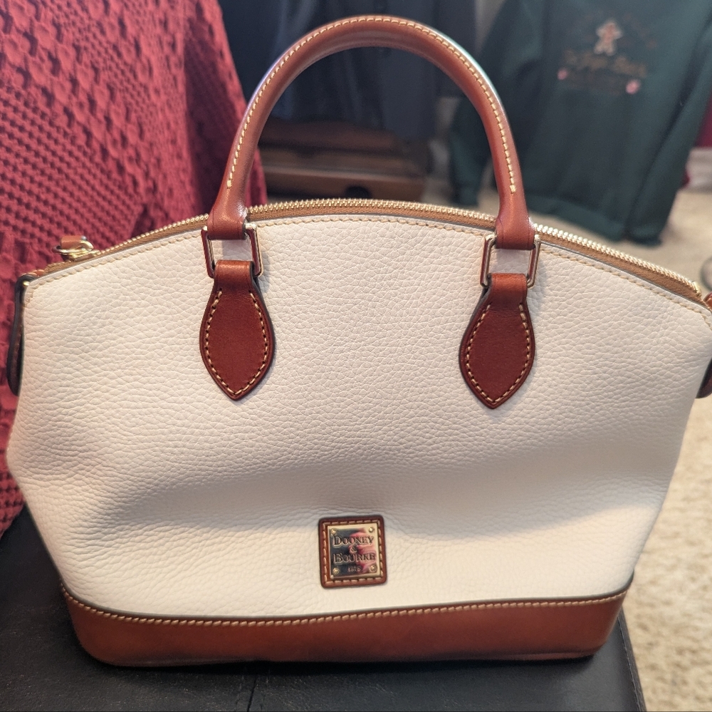 Dooney & Bourke Cream and Brown Satchel